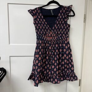 Paisley navy anthropologist dress OB1524638